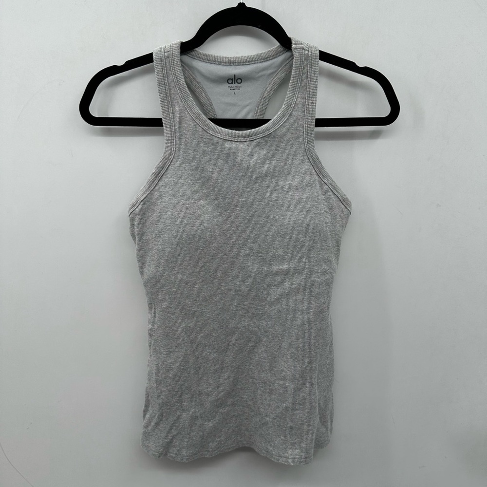 ALO Yoga Gray Racerback Tank Top